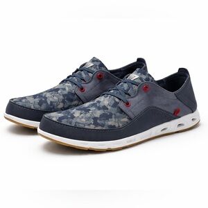 Columbia PFG Bahama Vent Blue Fishing Camo Slip On Loafer Boat Shoes Size 12